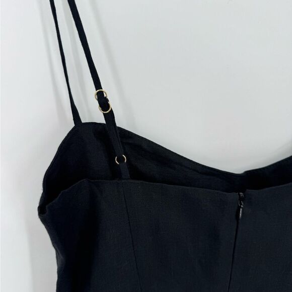 Rumer Bridget Ring Maxi Linen Dress‎ Black Large NWT - Picture 7 of 12